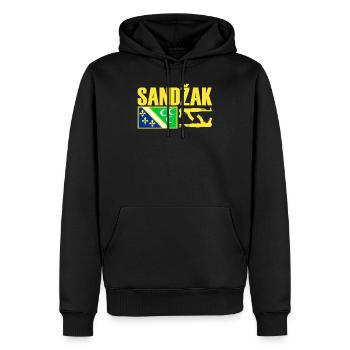 Sandzak Flag, Cool Sandzak Roots, Sandzak - Men’s Premium Organic Hoodie - black - Front - Nico (187cm)