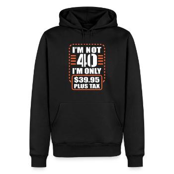 40e anniversaire - Sweat à capuche Premium bio Homme - noir - Devant - Nico (187cm)