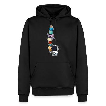 Astronaut Eis Essen Planeten - Männer Premium Bio Hoodie - Schwarz - Vorne - Nico (187cm)