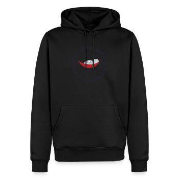 Hors de la roue dans le hamac - Sweat à capuche Premium bio Homme - noir - Devant - Nico (187cm)