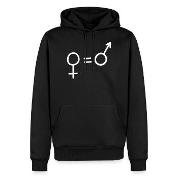 Weißes Geschlecht Gleiches Geschlecht Symbole T-Shirt - Männer Premium Bio Hoodie - Schwarz - Vorne - Nico (187cm)