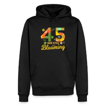 45. Geburtstag 45 Jahre alte Geschenkidee - Männer Premium Bio Hoodie - Schwarz - Vorne - Nico (187cm)