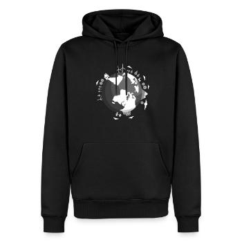 Terre j'aime ma planète - Sweat à capuche Premium bio Homme - noir - Devant - Nico (187cm)