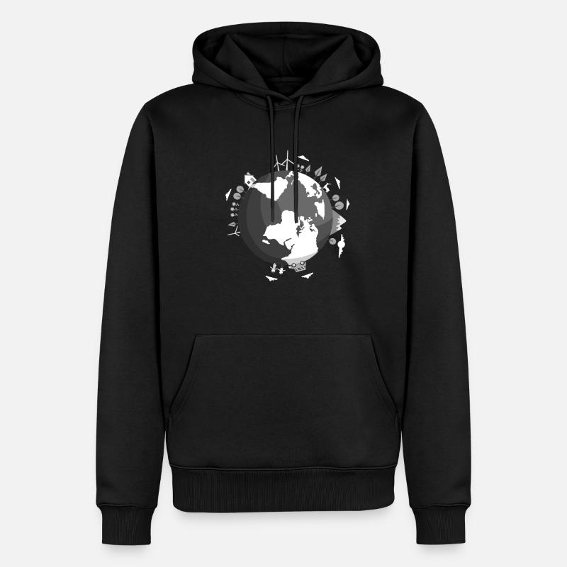 Terre j'aime ma planète - Sweat à capuche Premium bio Homme - noir