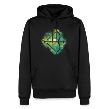 Bogenschießen - Männer Premium Bio Hoodie - Schwarz - Vorne - Nico (187cm)