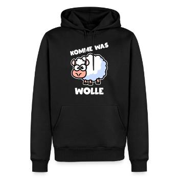 Komme Was Wolle - Männer Premium Bio Hoodie - Schwarz - Vorne - Nico (187cm)