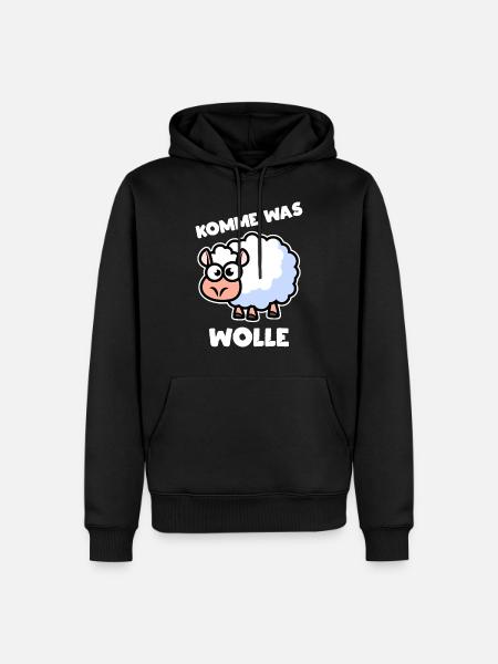 Komme Was Wolle - Männer Premium Bio Hoodie - Schwarz