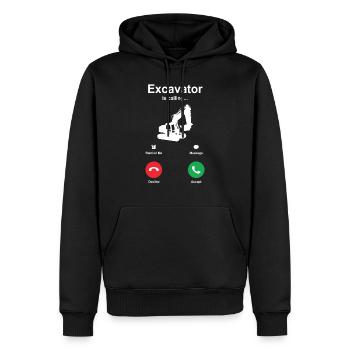Excavator - Men’s Premium Organic Hoodie - black - Front - Nico (187cm)