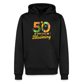 50. Geburtstag 50 Jahre alte Geschenkidee - Männer Premium Bio Hoodie - Schwarz - Vorne - Nico (187cm)