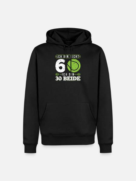 60. Geburtstag Tennis Geschenke Tennisspieler - Männer Premium Bio Hoodie - Schwarz