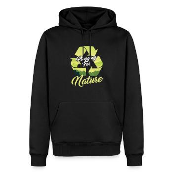 Erde Tag Umwelt Mutter Natur recyceltes Geschenk - Männer Premium Bio Hoodie - Schwarz - Vorne - Nico (187cm)
