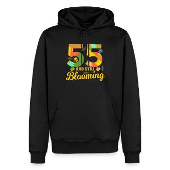 55. Geburtstag 55 Jahre alte Geschenkidee - Männer Premium Bio Hoodie - Schwarz - Vorne - Nico (187cm)