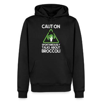 Brokkoli - Männer Premium Bio Hoodie - Schwarz - Vorne - Nico (187cm)
