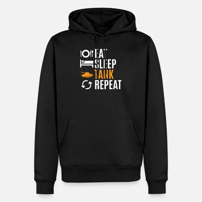 Panzer Tank - Männer Premium Bio Hoodie - Schwarz