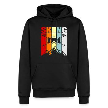 Le ski - Sweat à capuche Premium bio Homme - noir - Devant - Nico (187cm)