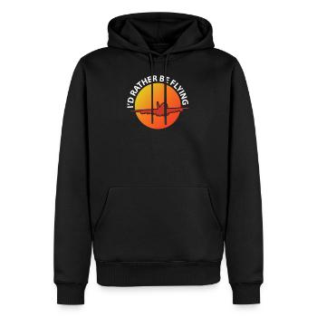 Flugzeug - Männer Premium Bio Hoodie - Schwarz - Vorne - Nico (187cm)