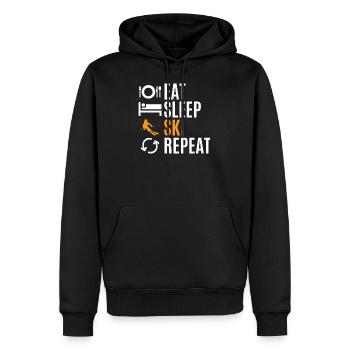 Le ski - Sweat à capuche Premium bio Homme - noir - Devant - Nico (187cm)