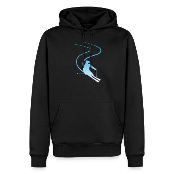 Idée cadeau ski ski sports d'hiver - Sweat à capuche Premium bio Homme - noir - Devant - Nico (187cm)