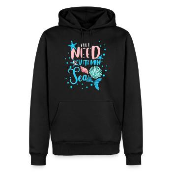 Vitamin Sea Meerjungfrau Strand Urlaub - Männer Premium Bio Hoodie - Schwarz - Vorne - Nico (187cm)