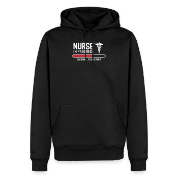 Infirmière infirmière - Sweat à capuche Premium bio Homme - noir - Devant - Nico (187cm)
