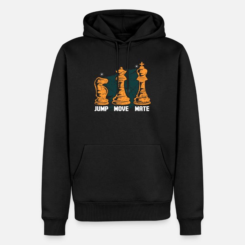 Echecs - Sweat à capuche Premium bio Homme - noir