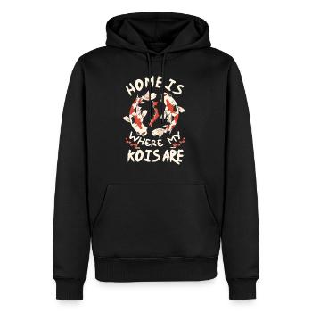 Carpe kois koi - Sweat à capuche Premium bio Homme - noir - Devant - Nico (187cm)