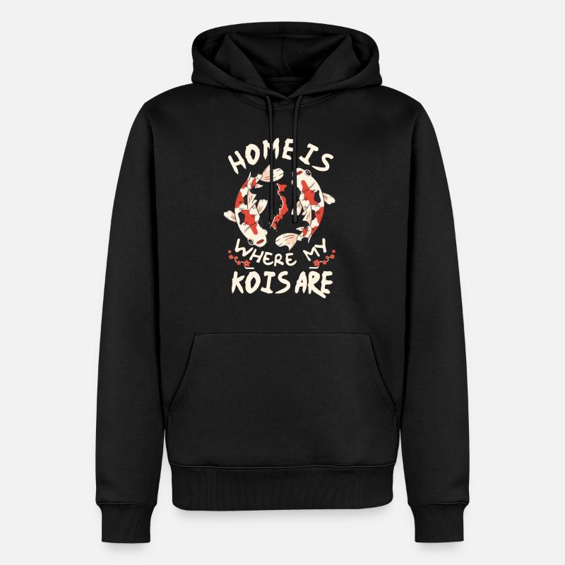Carpe kois koi - Sweat à capuche Premium bio Homme - noir