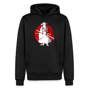 Japon - Sweat à capuche Premium bio Homme - noir - Devant - Nico (187cm)