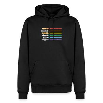 Lichtschwert Regenbogen Homosexuell Stolz Lesben LGBT - Männer Premium Bio Hoodie - Schwarz - Vorne - Nico (187cm)