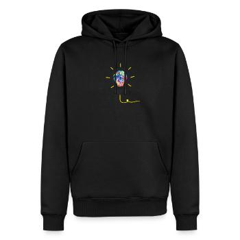 colorbomb - Männer Premium Bio Hoodie - Schwarz - Vorne - Nico (187cm)