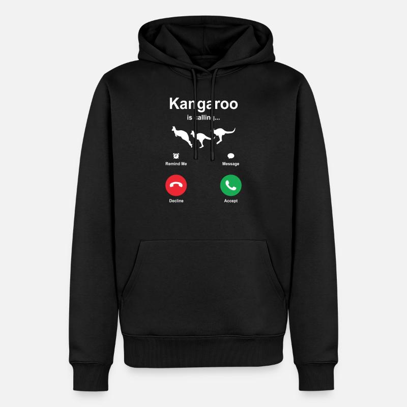 Känguru - Männer Premium Bio Hoodie - Schwarz