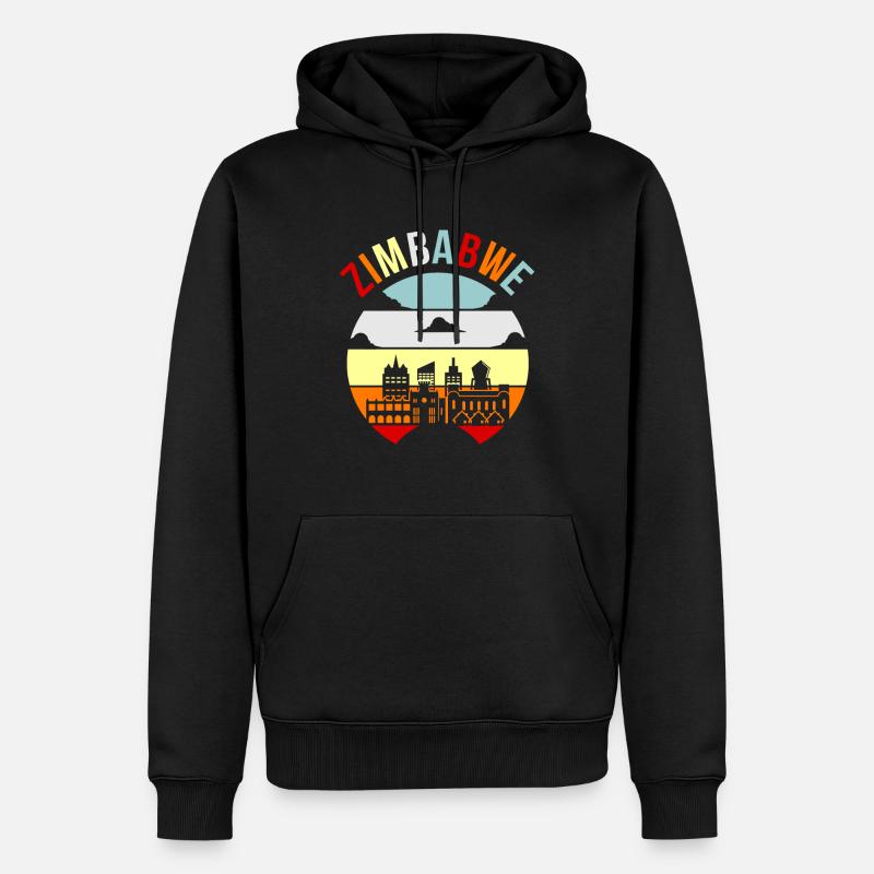 Simbabwe - Männer Premium Bio Hoodie - Schwarz