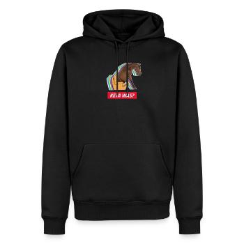 Ketamin Pferd KETA WAS? - Männer Premium Bio Hoodie - Schwarz - Vorne - Nico (187cm)