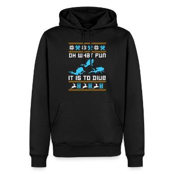 Oh What Fun It Is To Dive Ugly Christmas Sweater - Men’s Premium Organic Hoodie - black - Front - Nico (187cm)