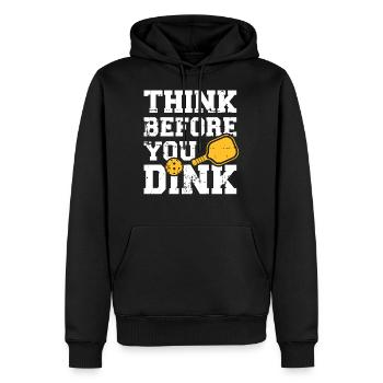 Pickleball - Männer Premium Bio Hoodie - Schwarz - Vorne - Nico (187cm)