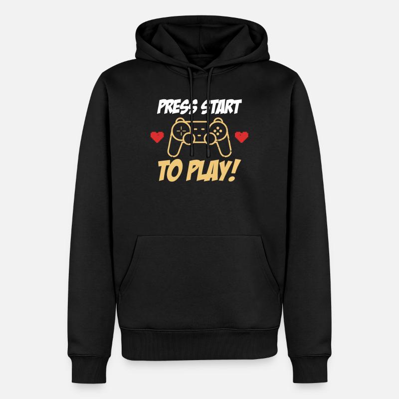 Controller Spielkonsole Start - Männer Premium Bio Hoodie - Schwarz