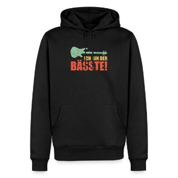 ICH BIN DER BÄSSTE bestes Bassist Geschenk lustig - Männer Premium Bio Hoodie - Schwarz - Vorne - Nico (187cm)