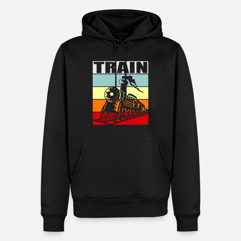 Zug - Männer Premium Bio Hoodie - Schwarz
