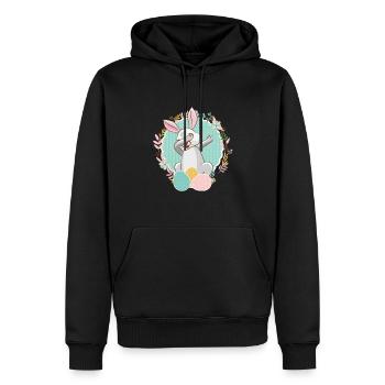 Dab Bunny Easter Funny Egg Hunt Festival Geschenk - Männer Premium Bio Hoodie - Schwarz - Vorne - Nico (187cm)