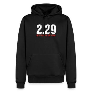 2 29 Best Day of the Year February 29 Gift - Men’s Premium Organic Hoodie - black - Front - Nico (187cm)