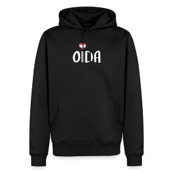 Österreich Mundart Dialekt OIDA - Männer Premium Bio Hoodie - Schwarz - Vorne - Nico (187cm)