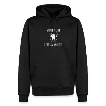 SOURIRE ALOTL COMME AXOLOTL - fan art drôle - Sweat à capuche Premium bio Homme - noir - Devant - Nico (187cm)