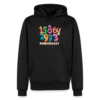 Numéros de diseuse de bonne aventure Numérologie Fortune - Sweat à capuche Premium bio Homme - noir - Devant - Nico (187cm)