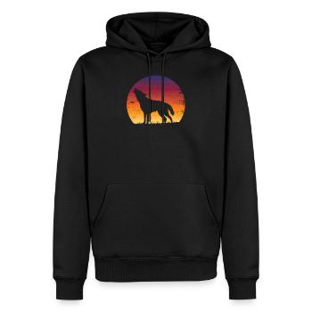 Wolf Geschenkidee Wolf Liebhaber - Männer Premium Bio Hoodie - Schwarz - Vorne - Nico (187cm)