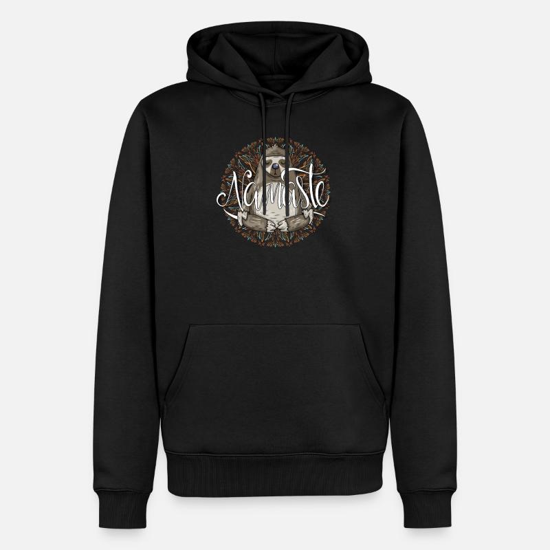 Faultier - Männer Premium Bio Hoodie - Schwarz