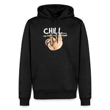 Faultier Faul Faul sein Geschenk - Männer Premium Bio Hoodie - Schwarz - Vorne - Nico (187cm)