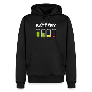 Unbeholfen Introvertiert Soziale Batterie Schüchte - Männer Premium Bio Hoodie - Schwarz - Vorne - Nico (187cm)