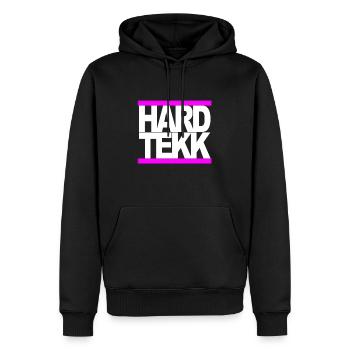 HARDTEKK - Sweat à capuche Premium bio Homme - noir - Devant - Nico (187cm)