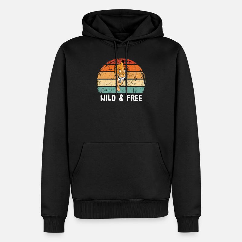 Luchs - Männer Premium Bio Hoodie - Schwarz