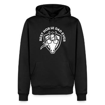 Best Horse Dad Ever horse with sunglasses - Men’s Premium Organic Hoodie - black - Front - Nico (187cm)